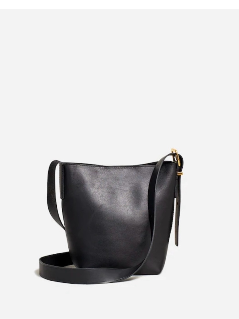 Madewell Black Leather Crossbody Mini Bucket Bag
